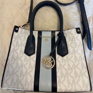 Michael Kors White and Blue Shoulder Bag